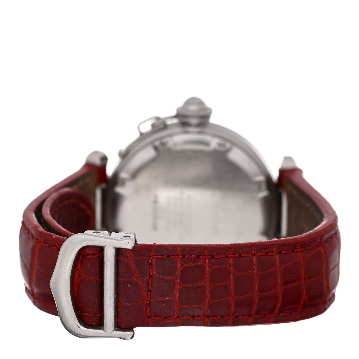 Cartier Stainless Steel Alligator 35mm Pasha C Automatic Watch Red 3 of 6