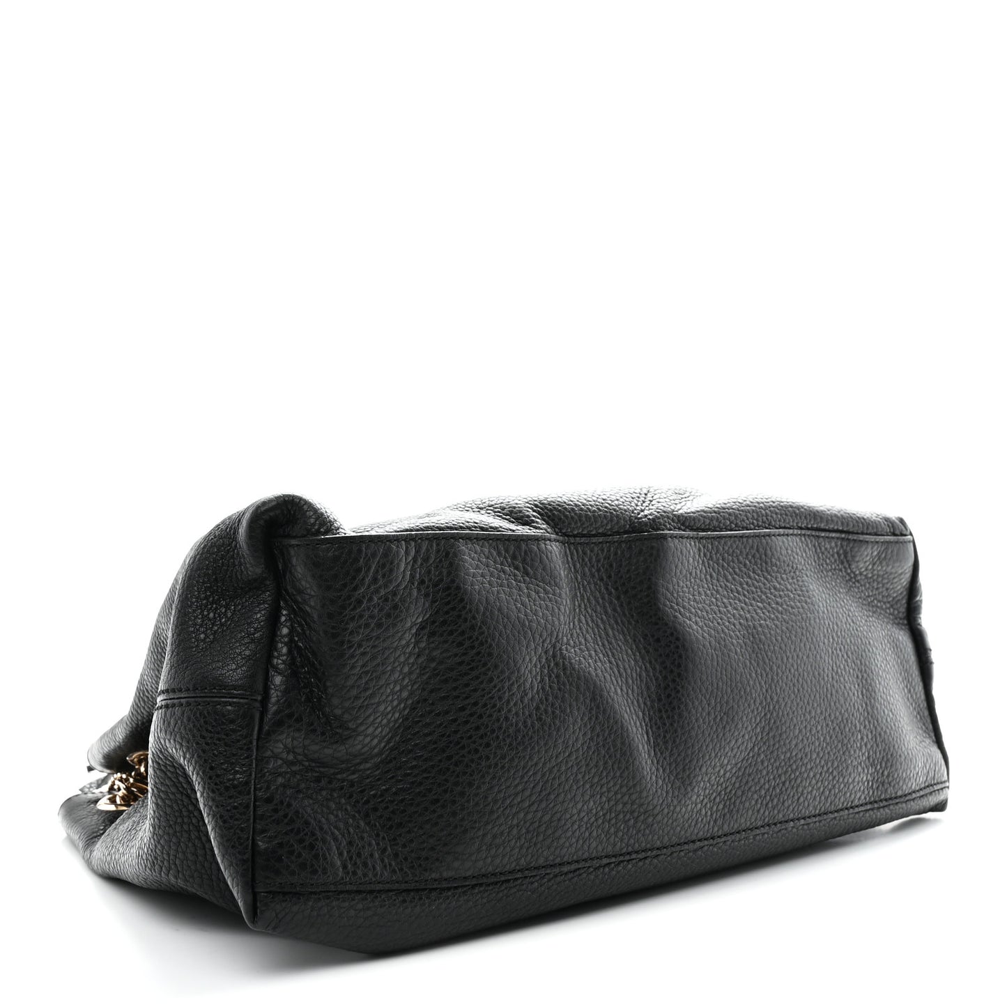 Pebbled Calfskin Medium Soho Chain Shoulder Bag Black