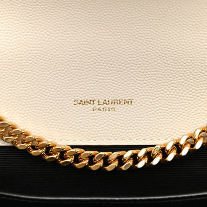 Saint Laurent Grain De Poudre Textured Mixed Matelasse Triquilt Small Monogram Satchel Crema Soft 6 of 10