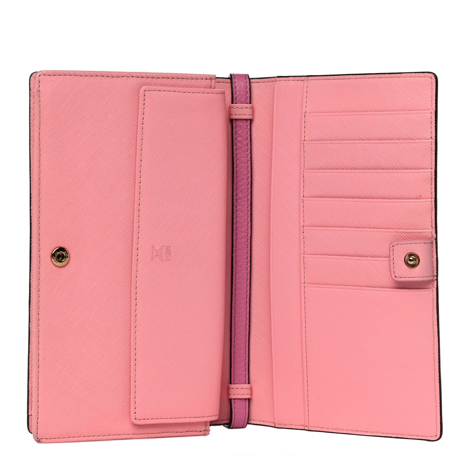 MCM Visetos Crossbody Wallet Pink 6 of 10