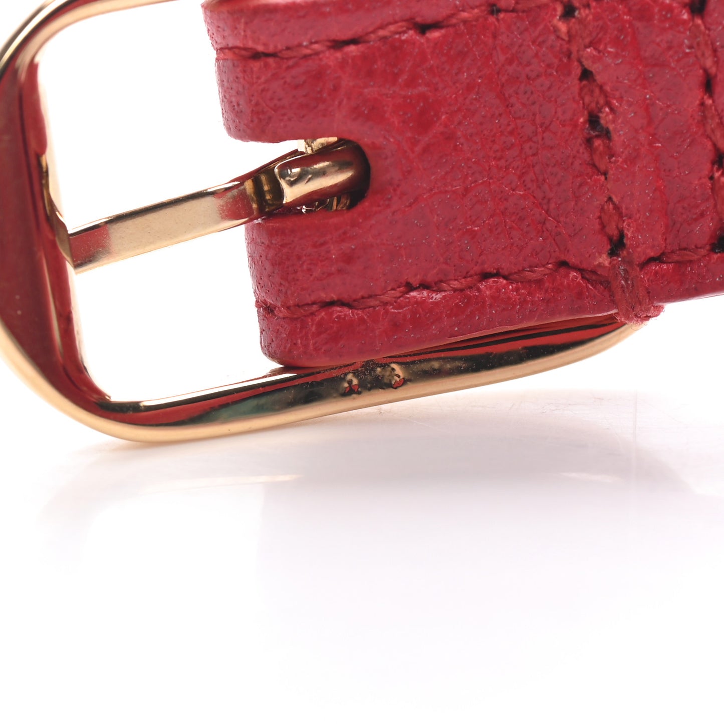 Agneau Arena Giant 12 Gold Hardware Bracelet Rouge Coquelicot