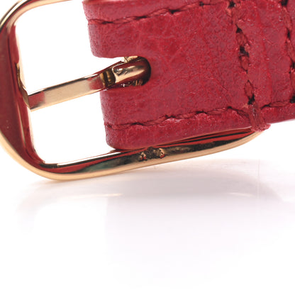 Balenciaga Agneau Arena Giant 12 Gold Hardware Bracelet Rouge Coquelicot 5 of 5