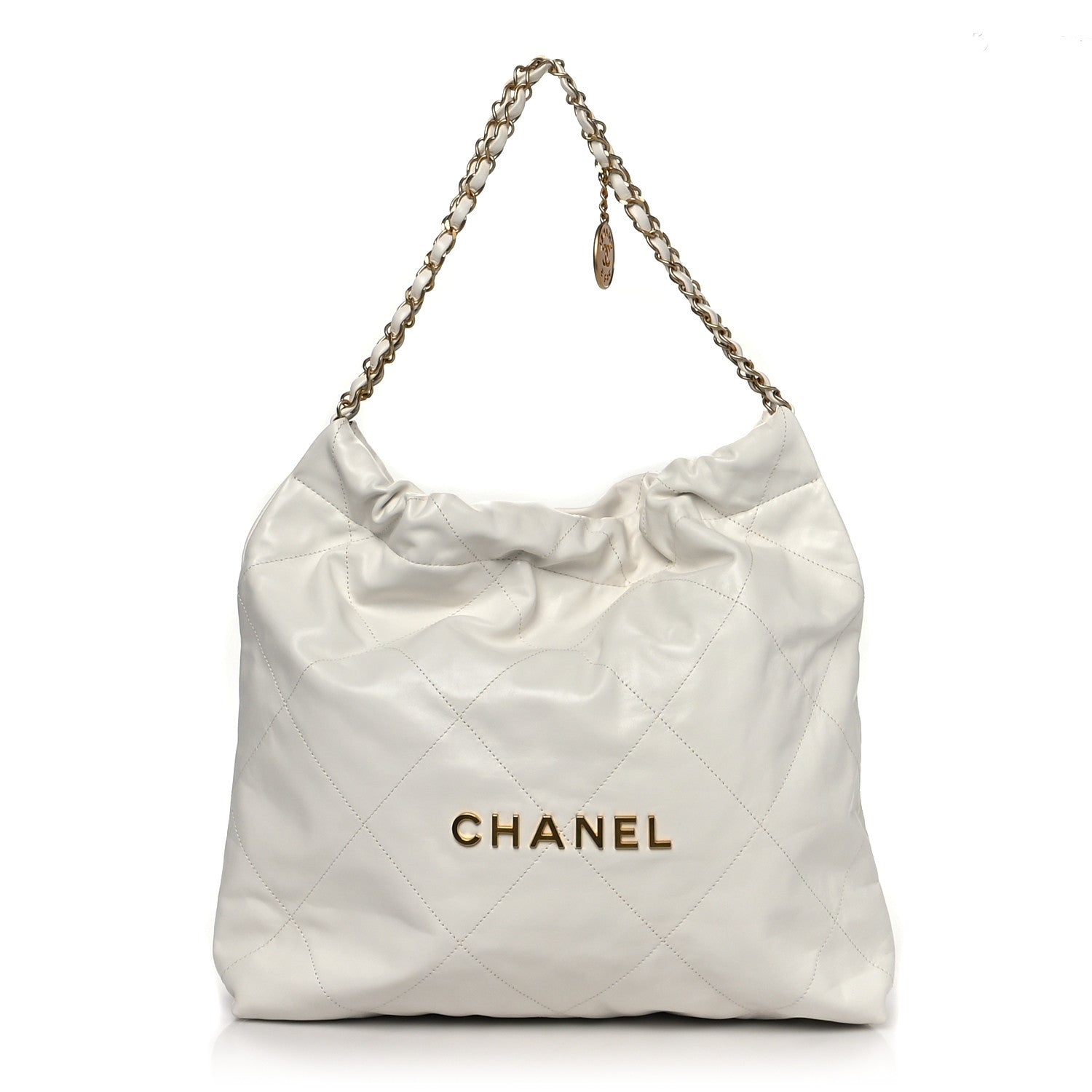 Chanel Shiny Calfskin Quilted Chanel 22 White 3 of 12