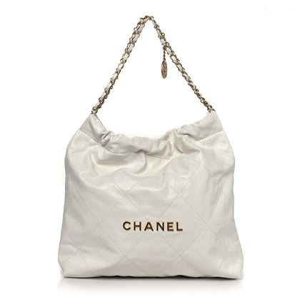 Chanel Shiny Calfskin Quilted Chanel 22 White 3 of 12