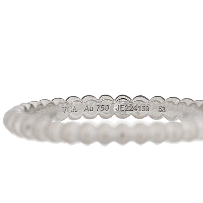 Van Cleef & Arpels 18K White Gold Small Perlee Ring 53 6.25 2 of 3