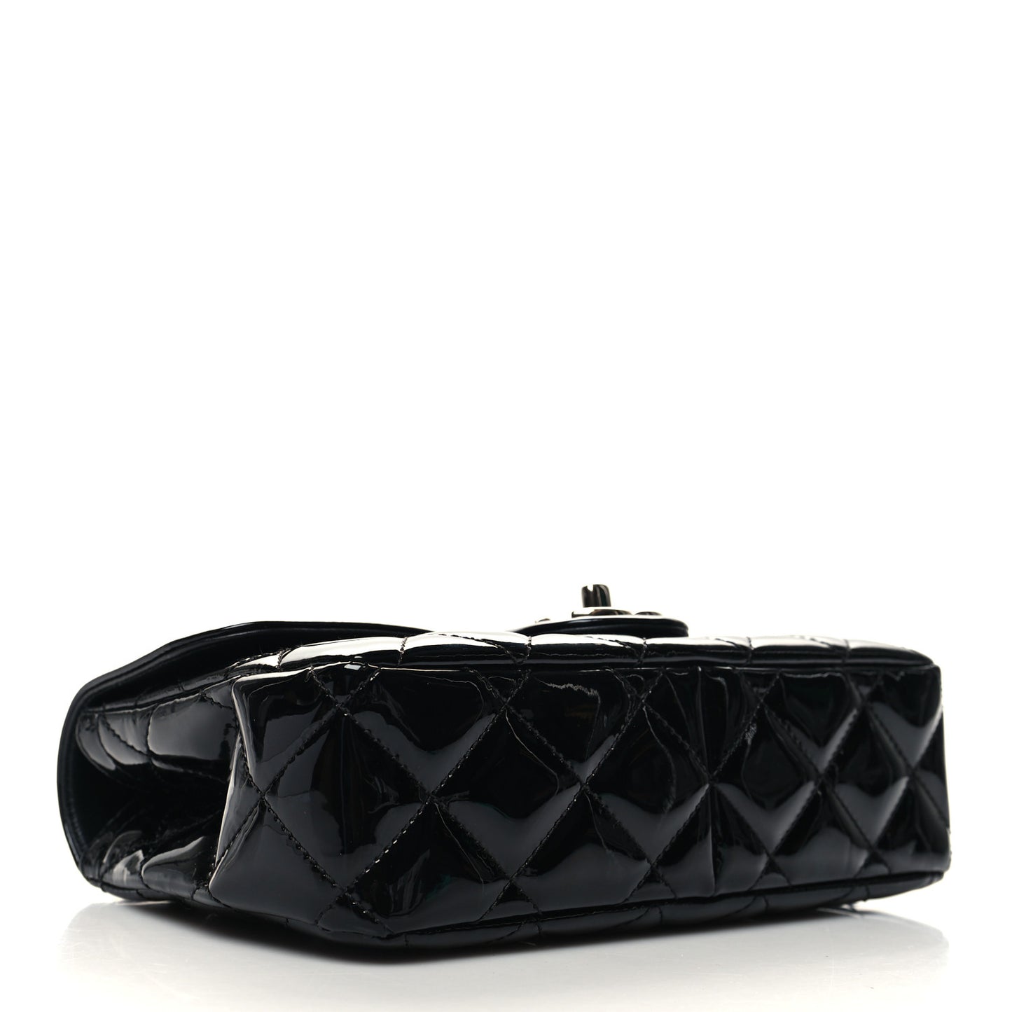 Patent Quilted Small Coco Shine Flap Black