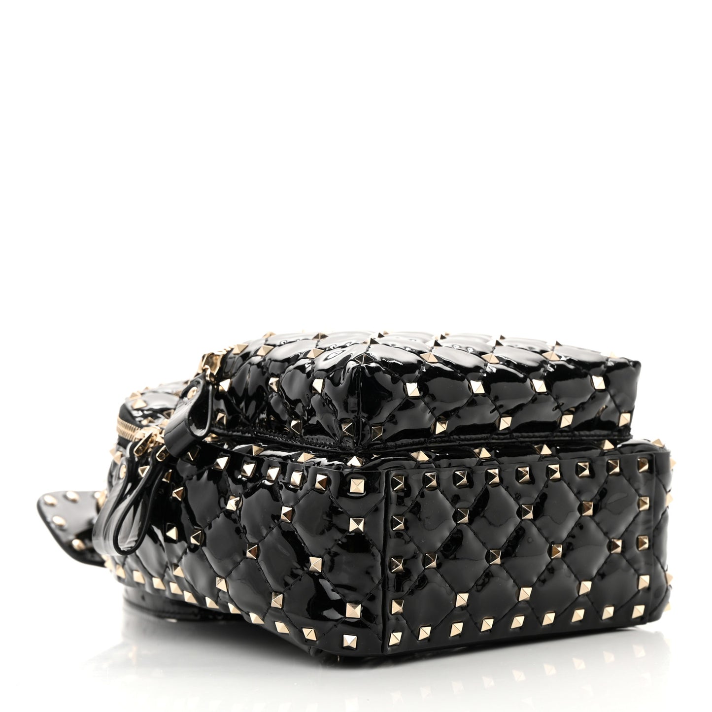 Patent Quilted Mini Rockstud Backpack Black