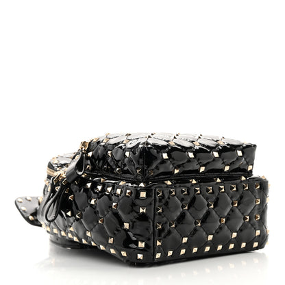 Valentino Garavani Patent Quilted Mini Rockstud Backpack Black 4 of 12