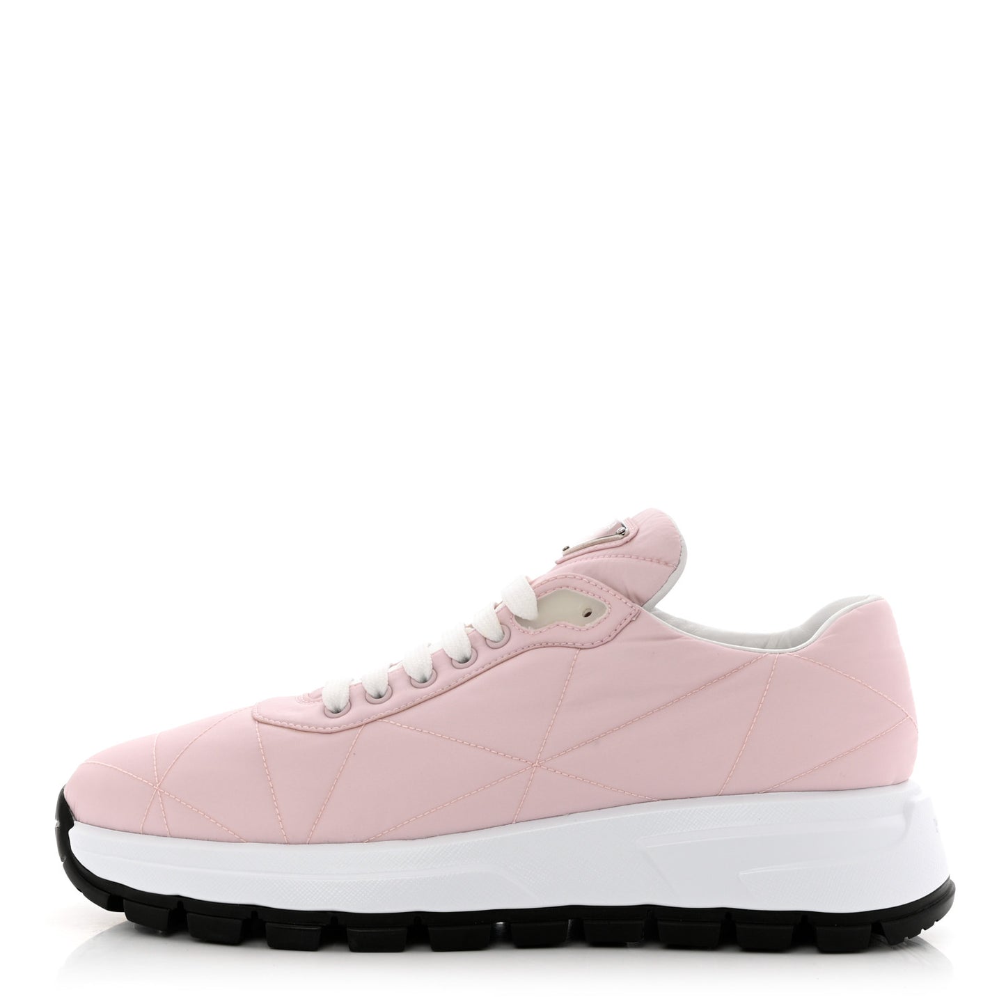 Re-Nylon Piuma Metal Triangle Logo Quilted 45mm Sneakers 41 Alabastro