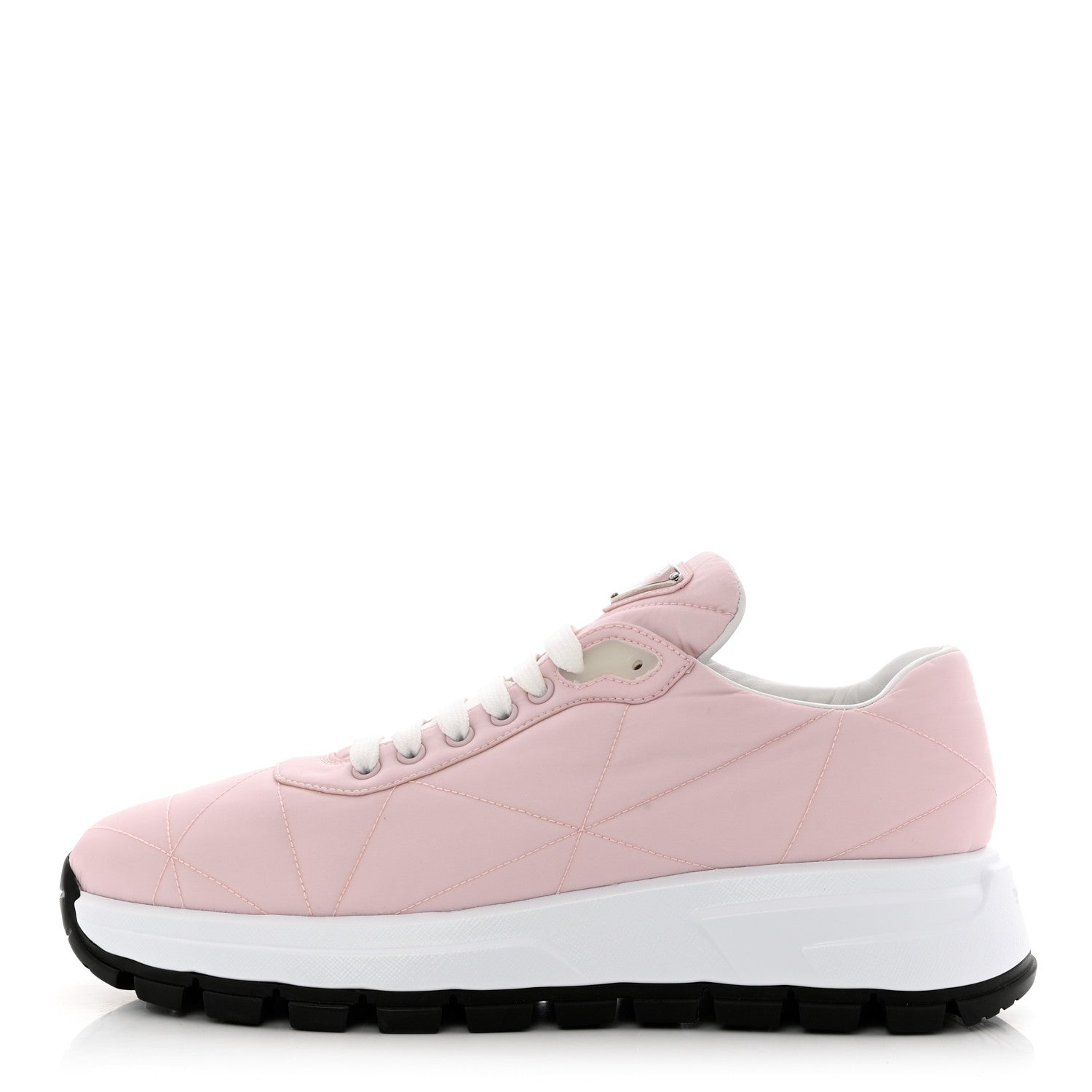 Prada Re-Nylon Piuma Metal Triangle Logo Quilted 45mm Sneakers 41 Alabastro 1 of 9