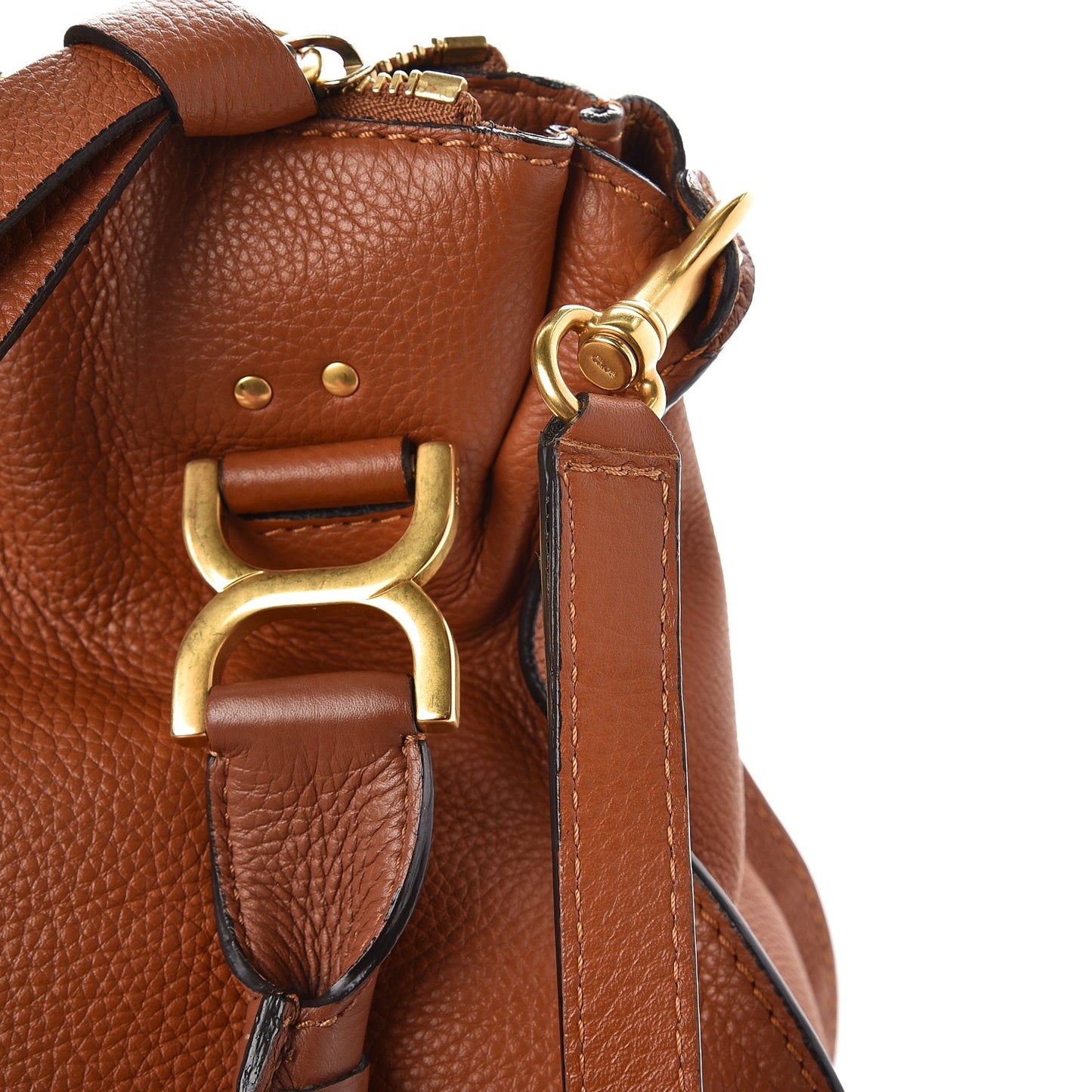Calfskin Medium Marcie Satchel Tan