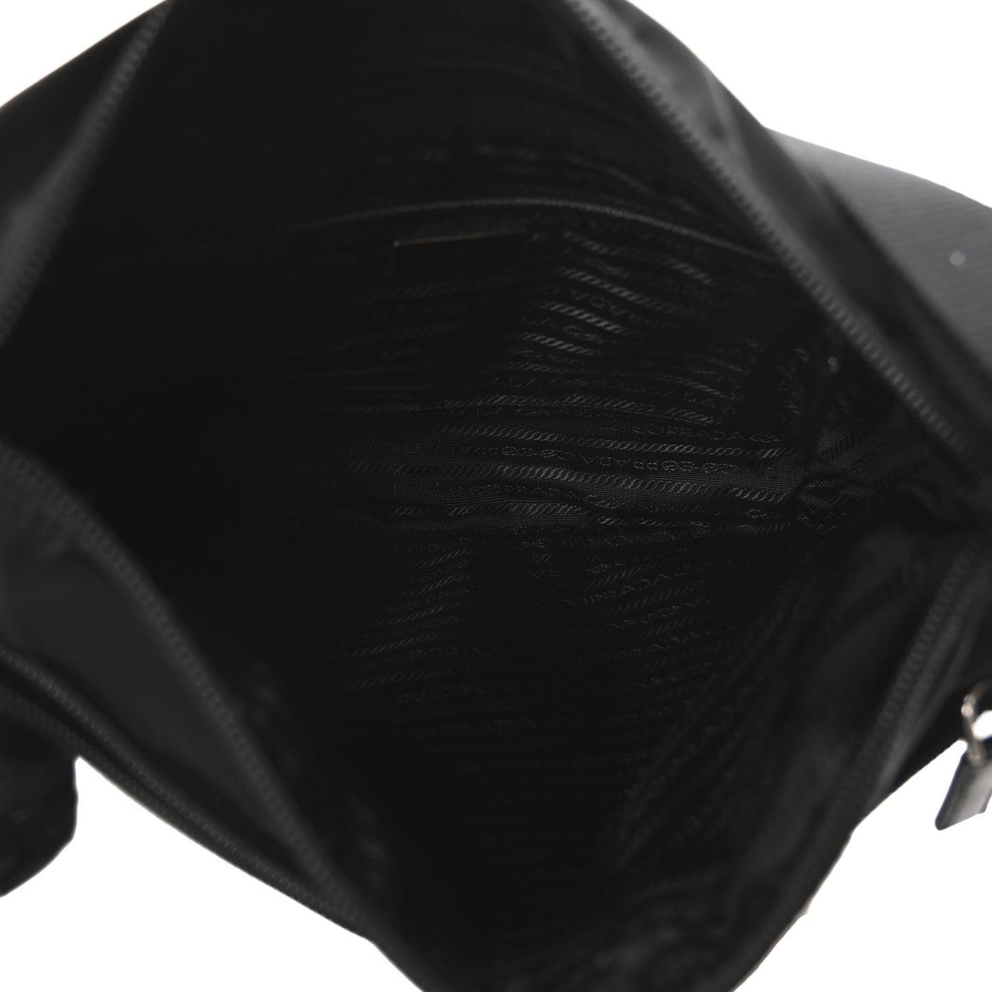 Re-Nylon Nappa Triangle Zip Pocket Bag Tote Black