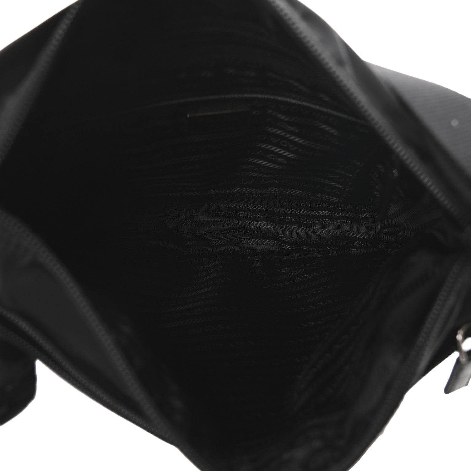 Prada Re-Nylon Nappa Triangle Zip Pocket Bag Tote Black 5 of 9