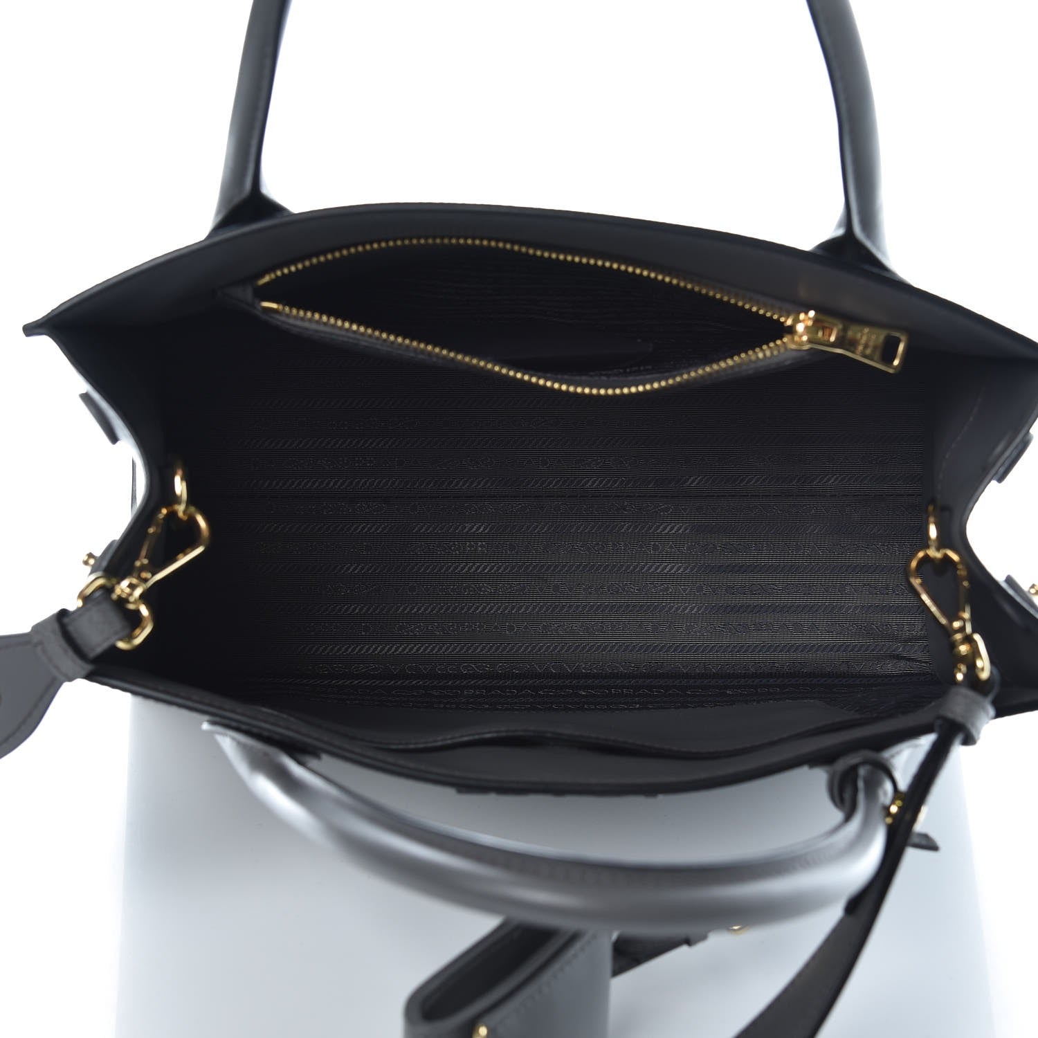 Prada Saffiano Cuir Calfskin Large Monochrome Top Handle Tote Marmo 5 of 7