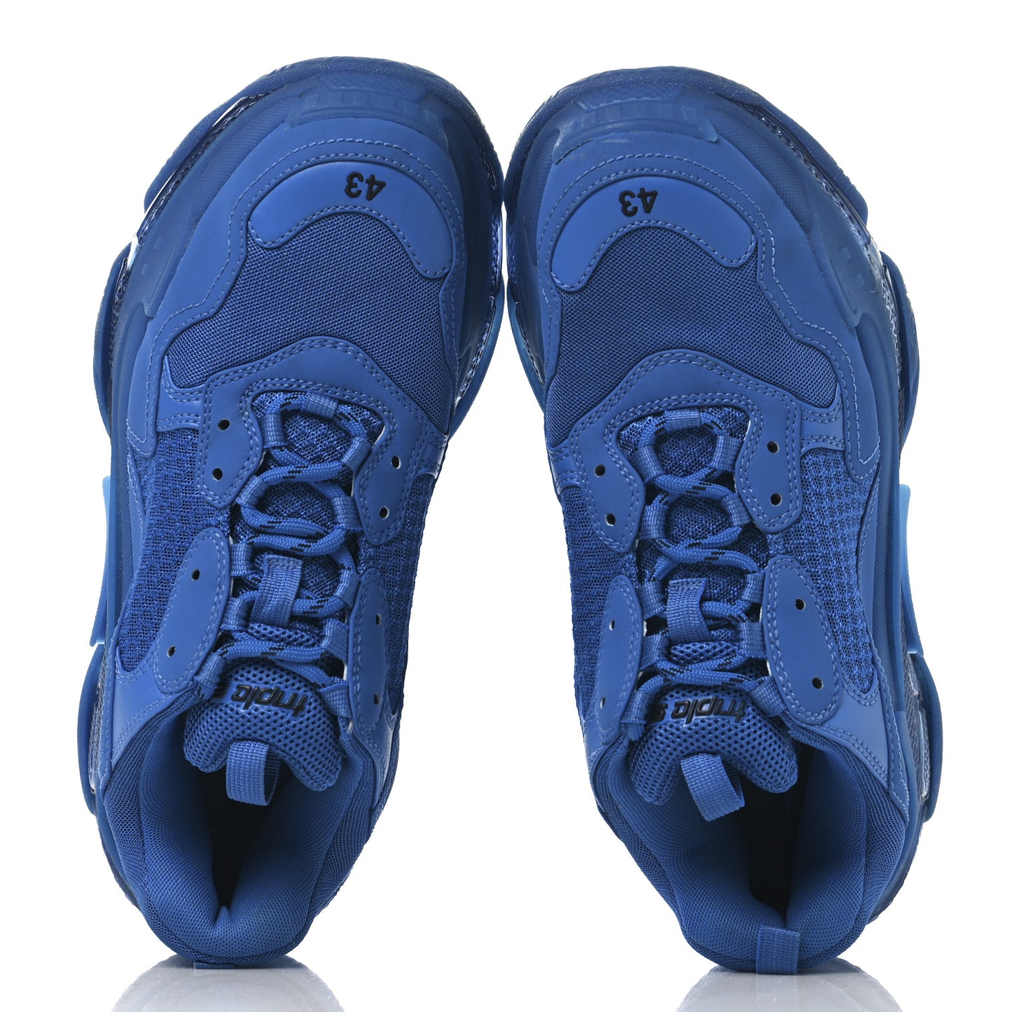 Fabric Mesh Clear Sole Mens Triple S Sneakers 10 Deep Blue