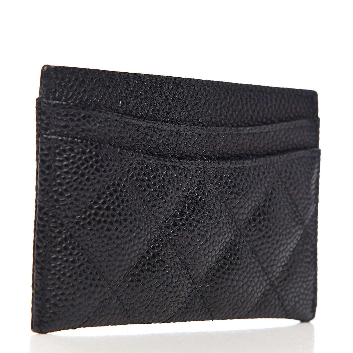 Caviar Quilted Card Holder Black