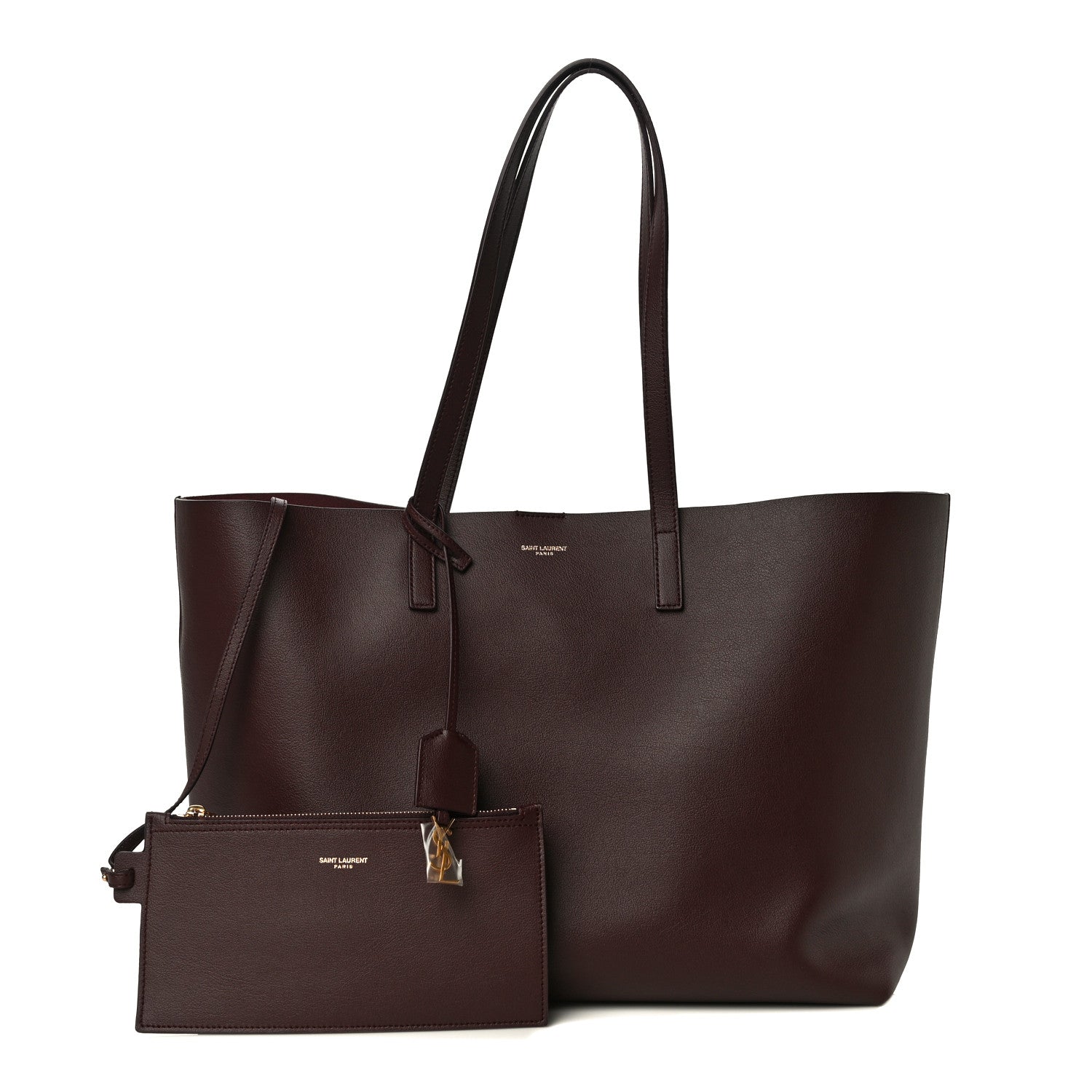 Saint Laurent Calfskin Large Shopping Tote Old Bordeaux 1 of 8