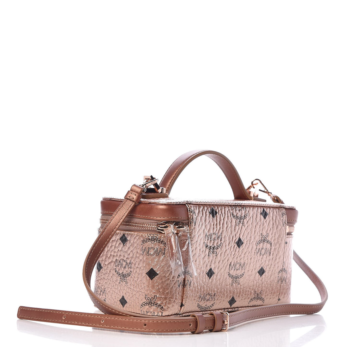 Metallic Visetos Vanity Case Champagne Gold