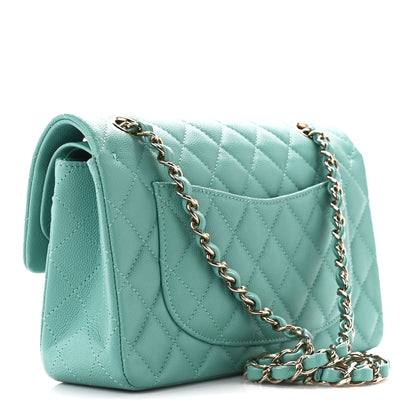 Chanel Caviar Quilted Small Double Flap Light Green 3 of 12