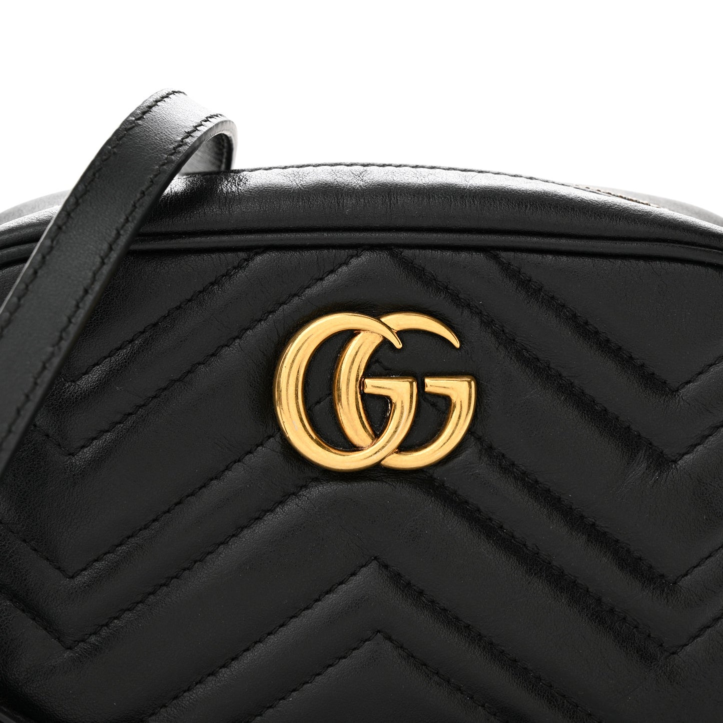 Calfskin Matelasse Mini GG Marmont Chain Shoulder Bag Black