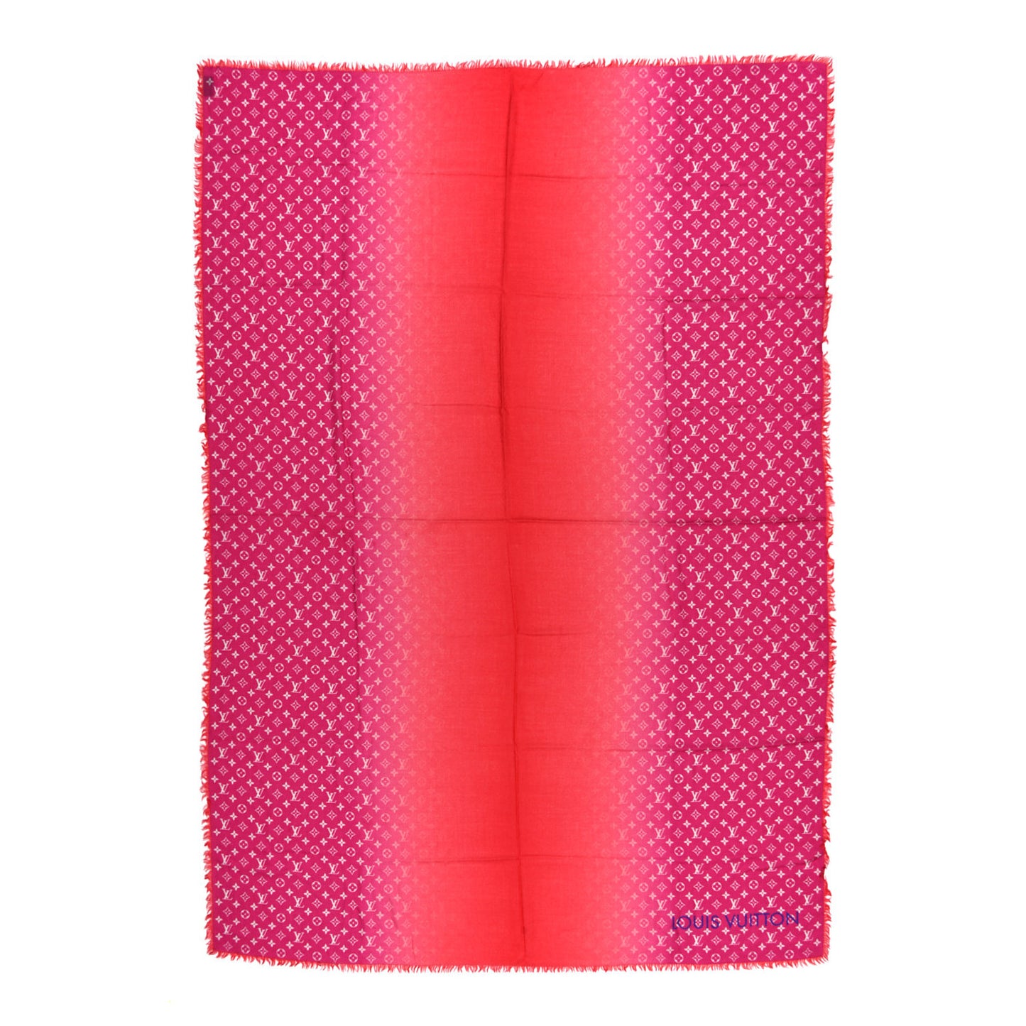 Wool Monogram Telling Stole Red