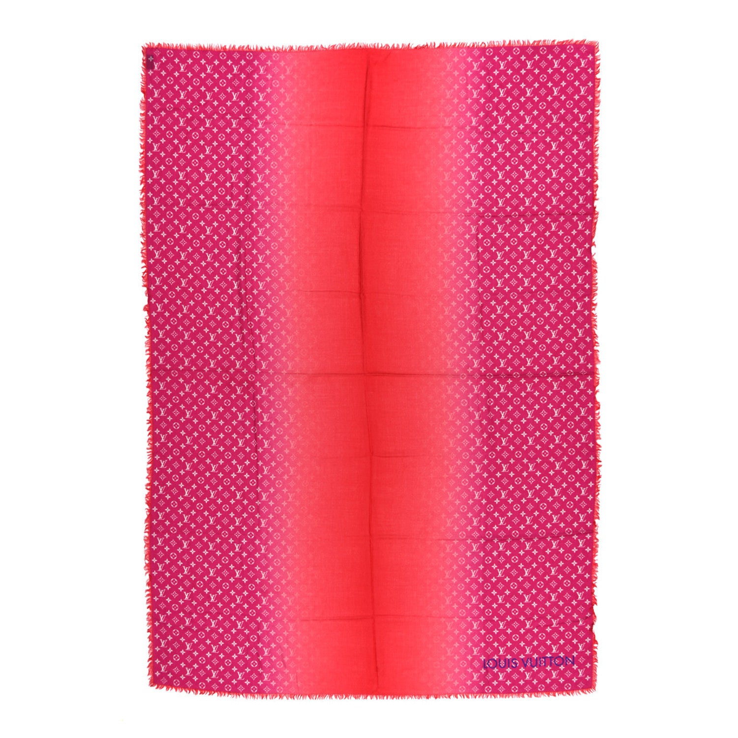 Louis Vuitton Wool Monogram Telling Stole Red 1 of 4