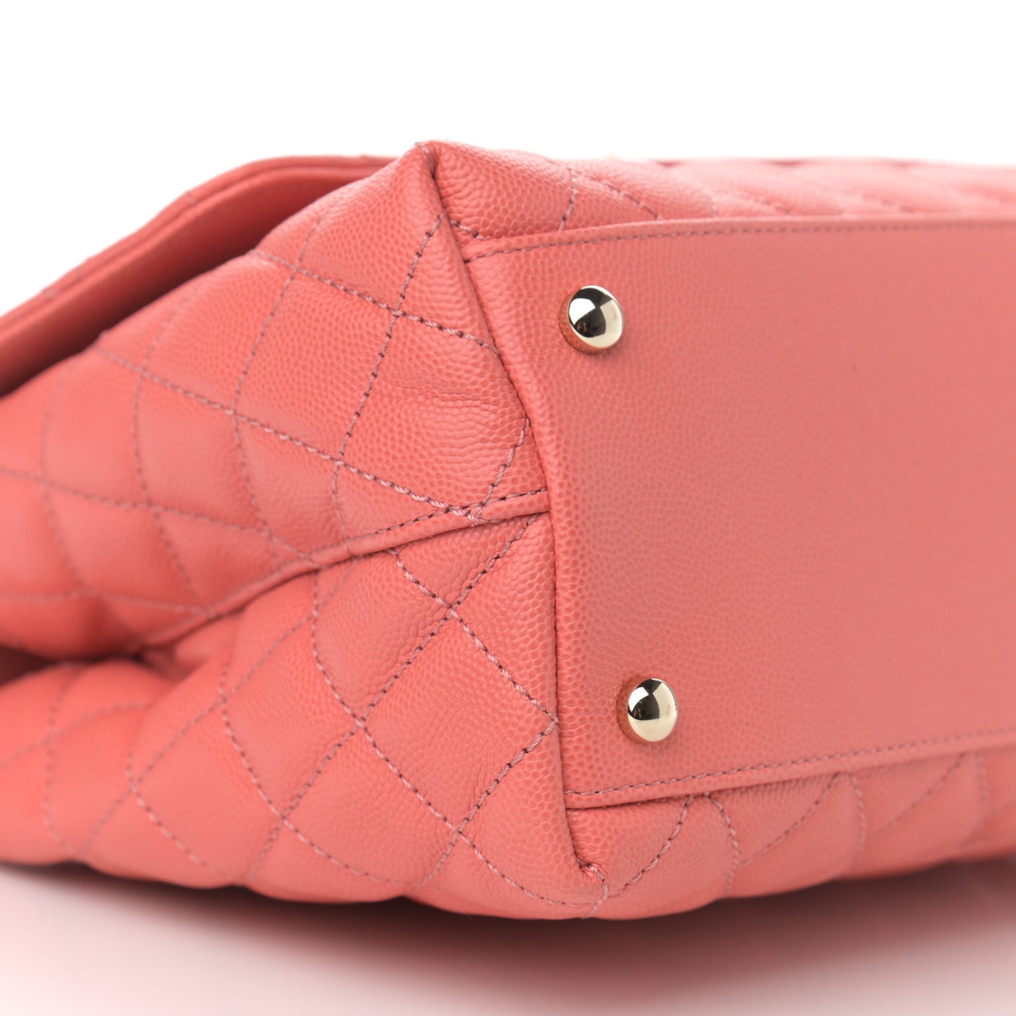 Caviar Quilted Small Coco Handle Flap Pink
