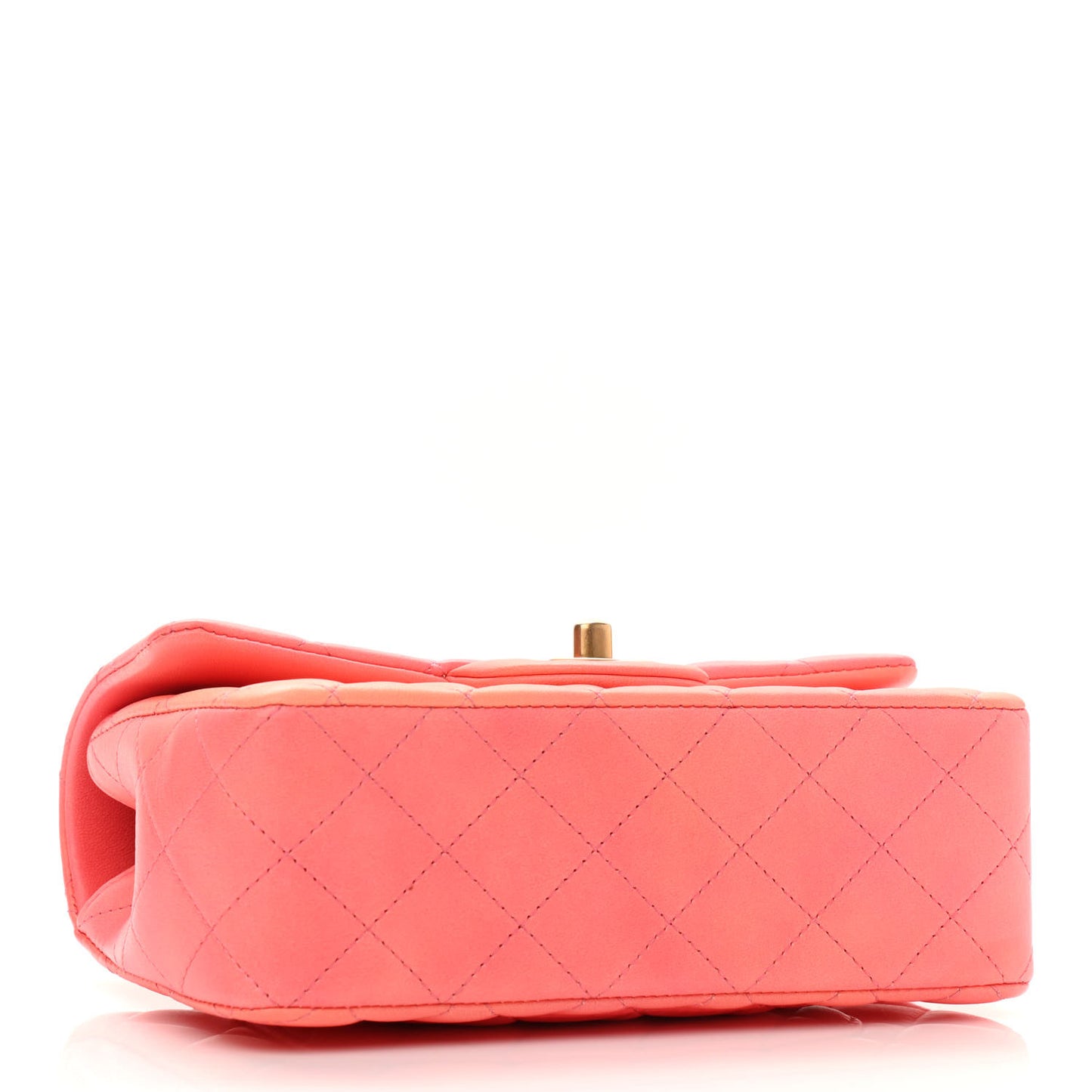 Lambskin Quilted Ombre Mini Top Handle Rectangular Flap Rose