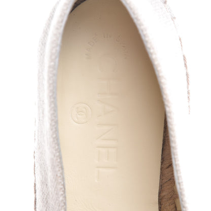 Chanel Linen CC Espadrilles 38 Beige Black 8 of 10