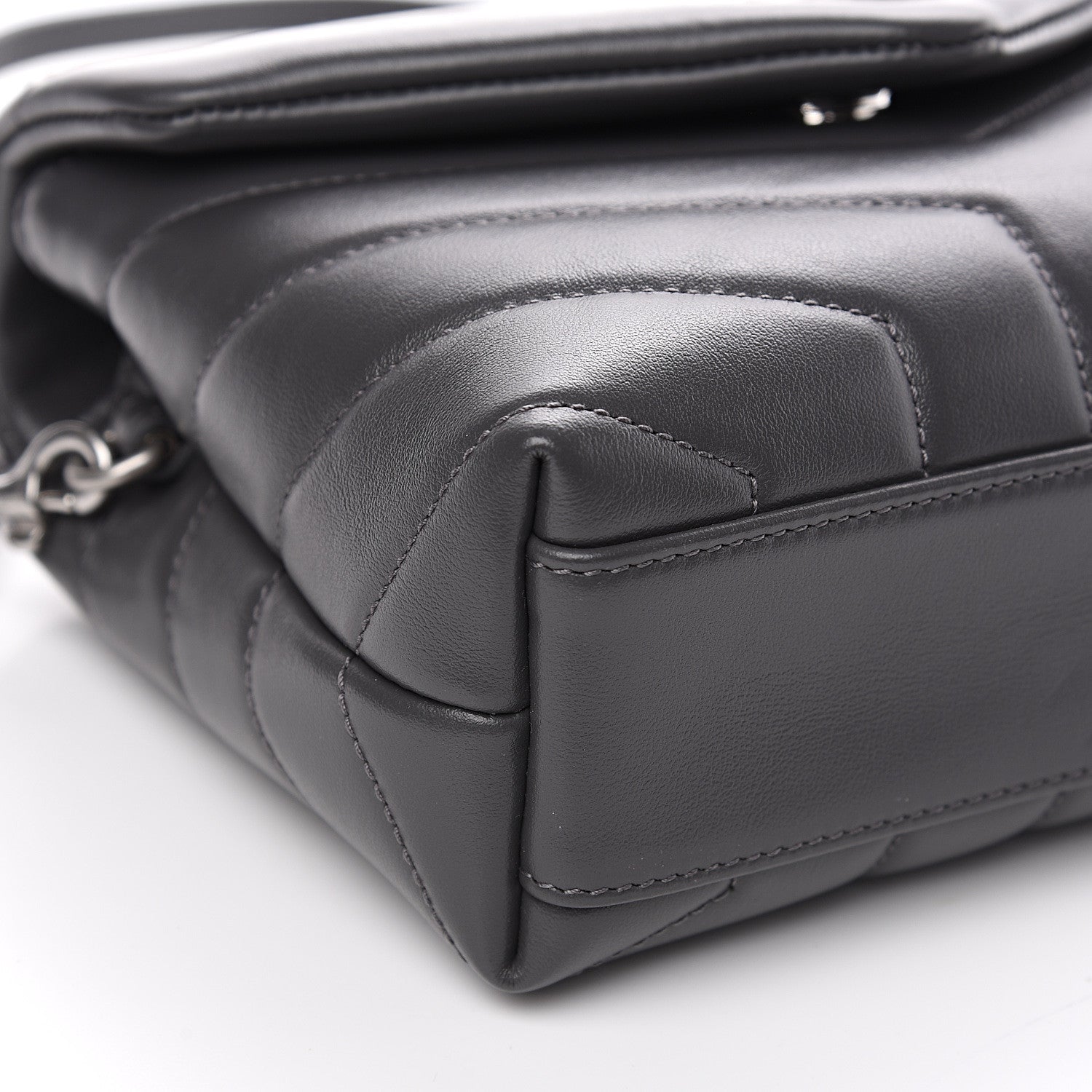 Saint Laurent Calfskin Y Quilted Monogram Toy Loulou Crossbody Bag Storm 8 of 9