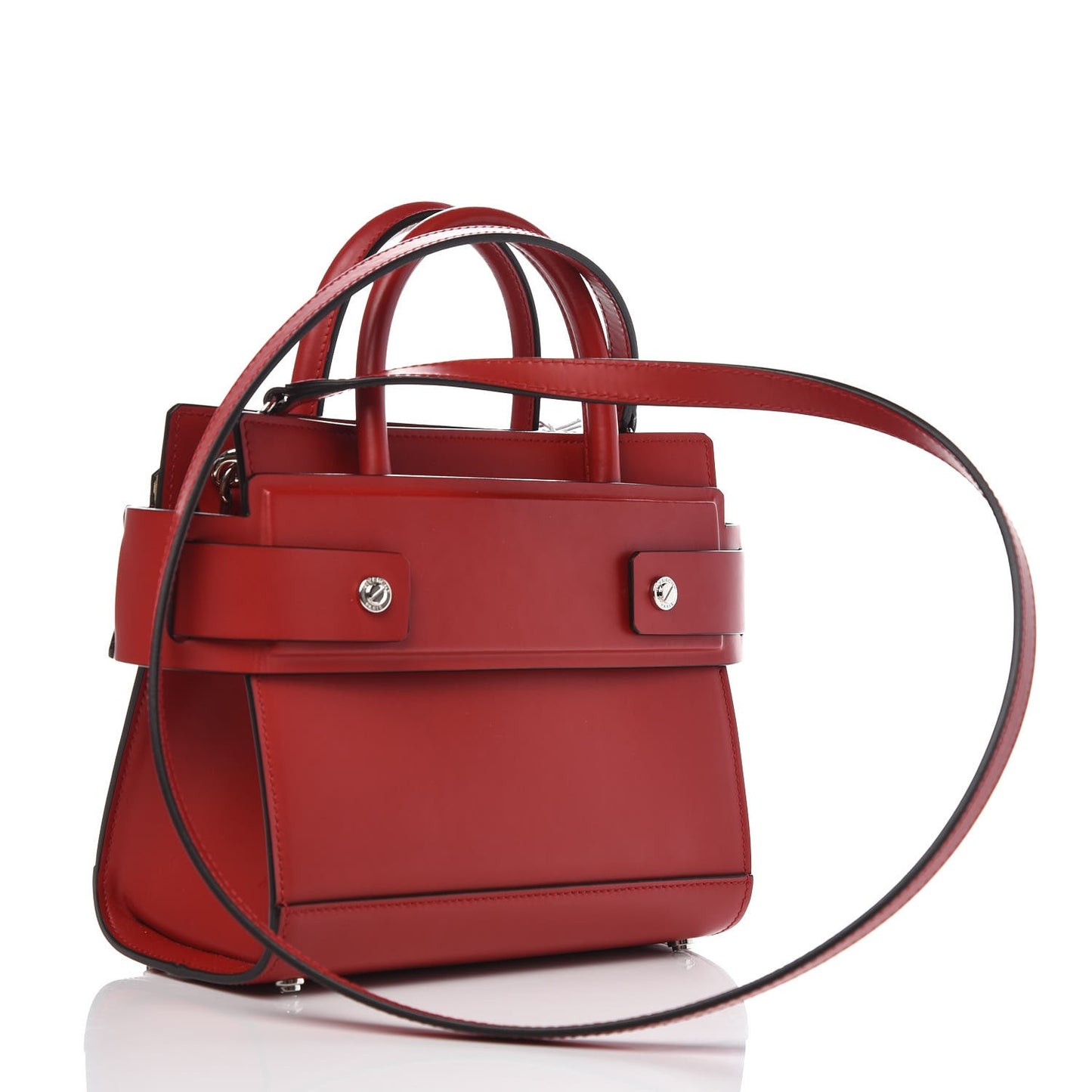 Smooth Calfskin Mini Horizon Satchel Red