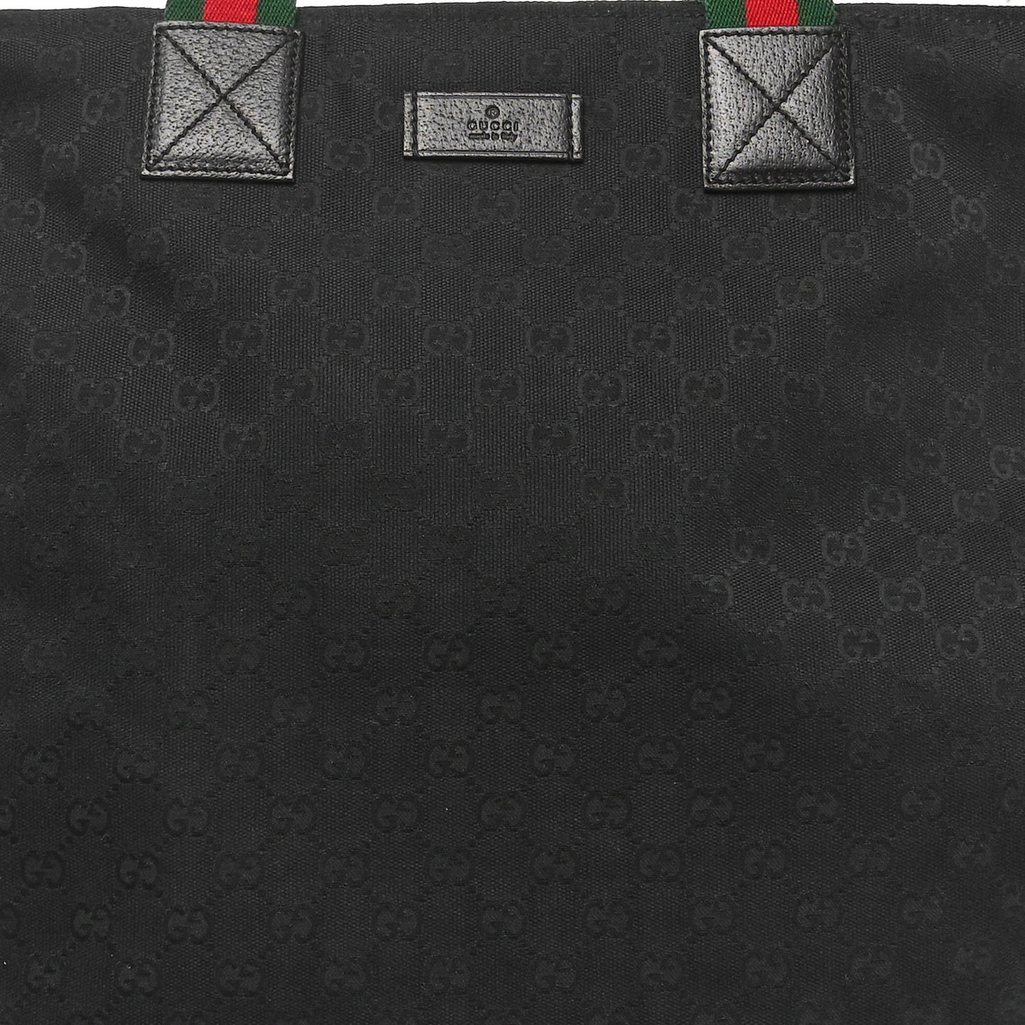 GG Monogram Large Web Handle Vertical Tote Black