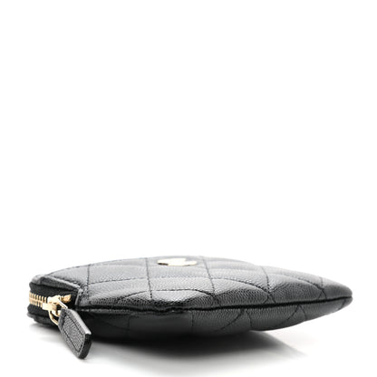 Chanel Caviar Quilted Zip Card Holder Wallet Black 4 of 9