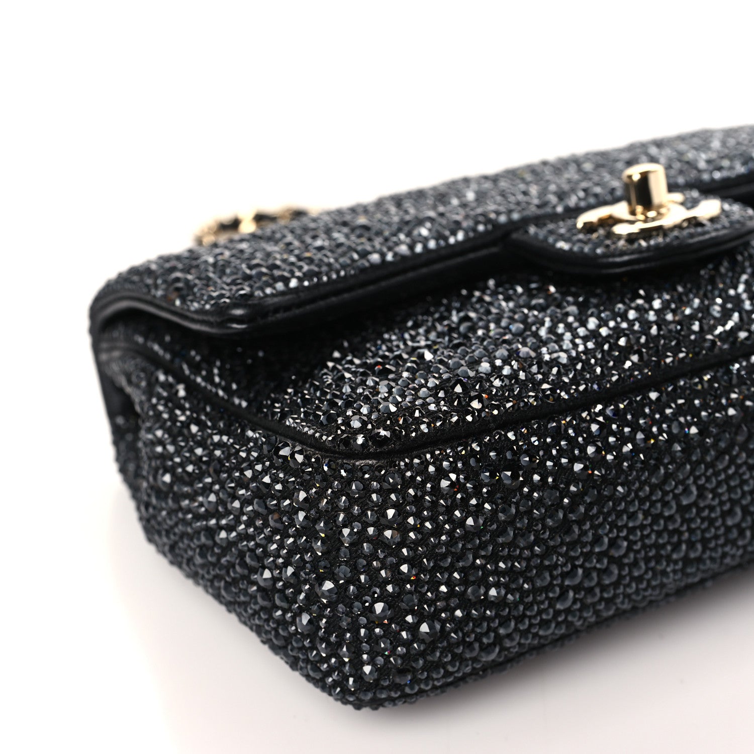 Chanel Lambskin Crystal Quilted Medium Flap Black 7 of 9