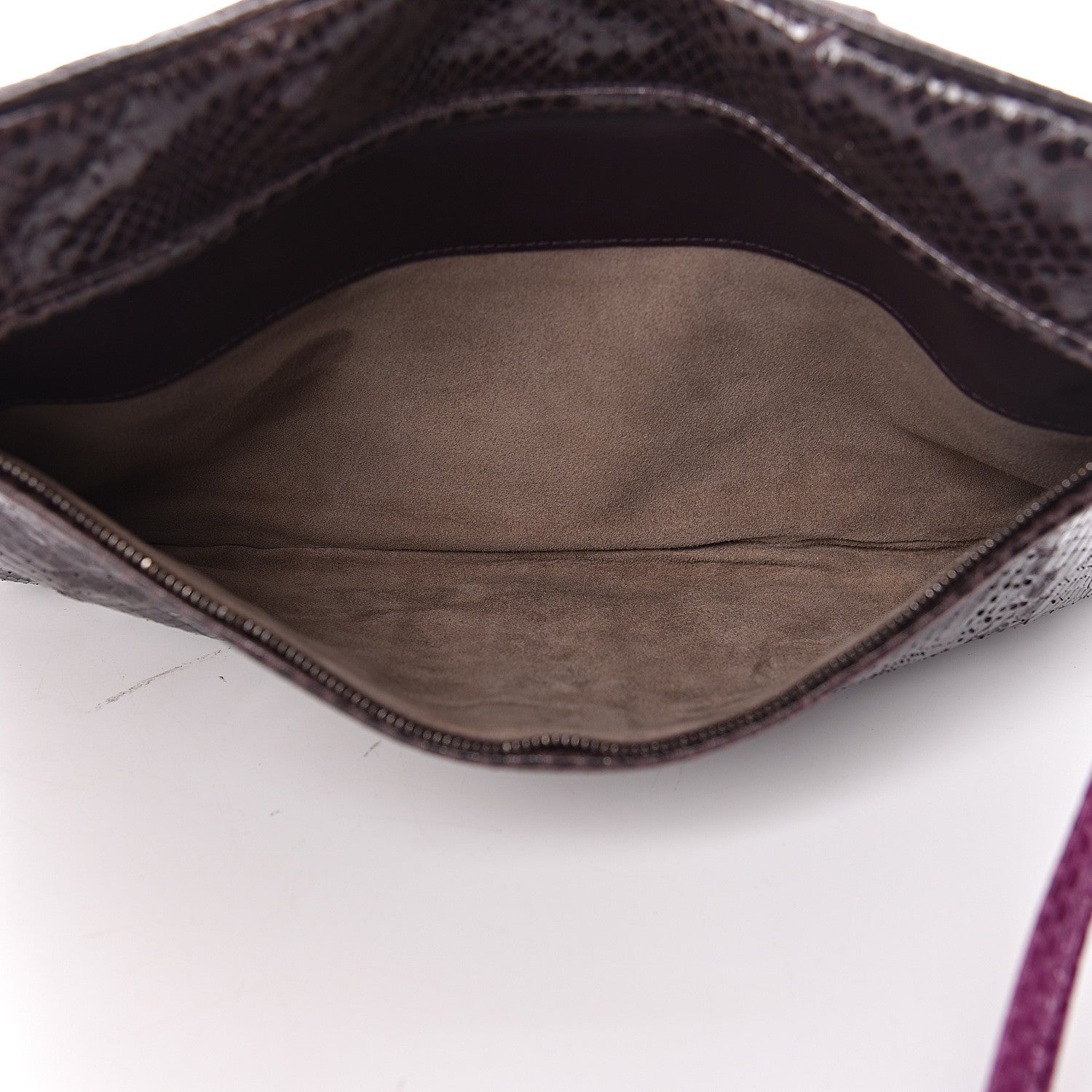 Bottega Veneta Ayers Snakeskin Flat Clutch Plum 6 of 7