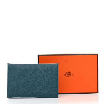 Hermes Chevre Mysore Calvi Card Case Vert Bosphore 8 of 8