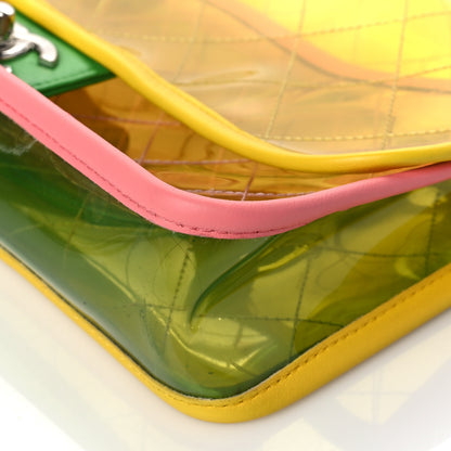 Chanel PVC Lambskin Stitched Medium Coco Splash Flap Yellow Green Pink 10 of 10