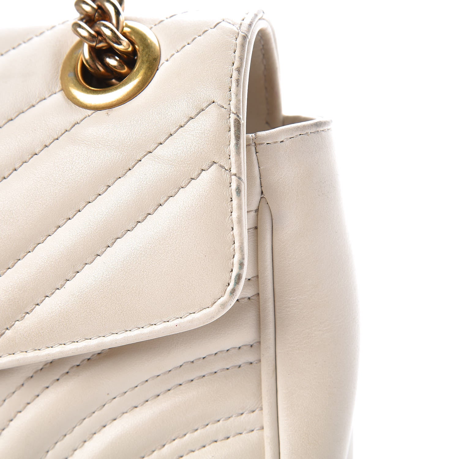 Gucci Calfskin Matelasse Small GG Marmont Shoulder Bag White 12 of 16