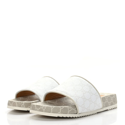 Gucci GG Supreme Monogram Demetra Mens Slide Sandals 11 White Mystic White 3 of 9