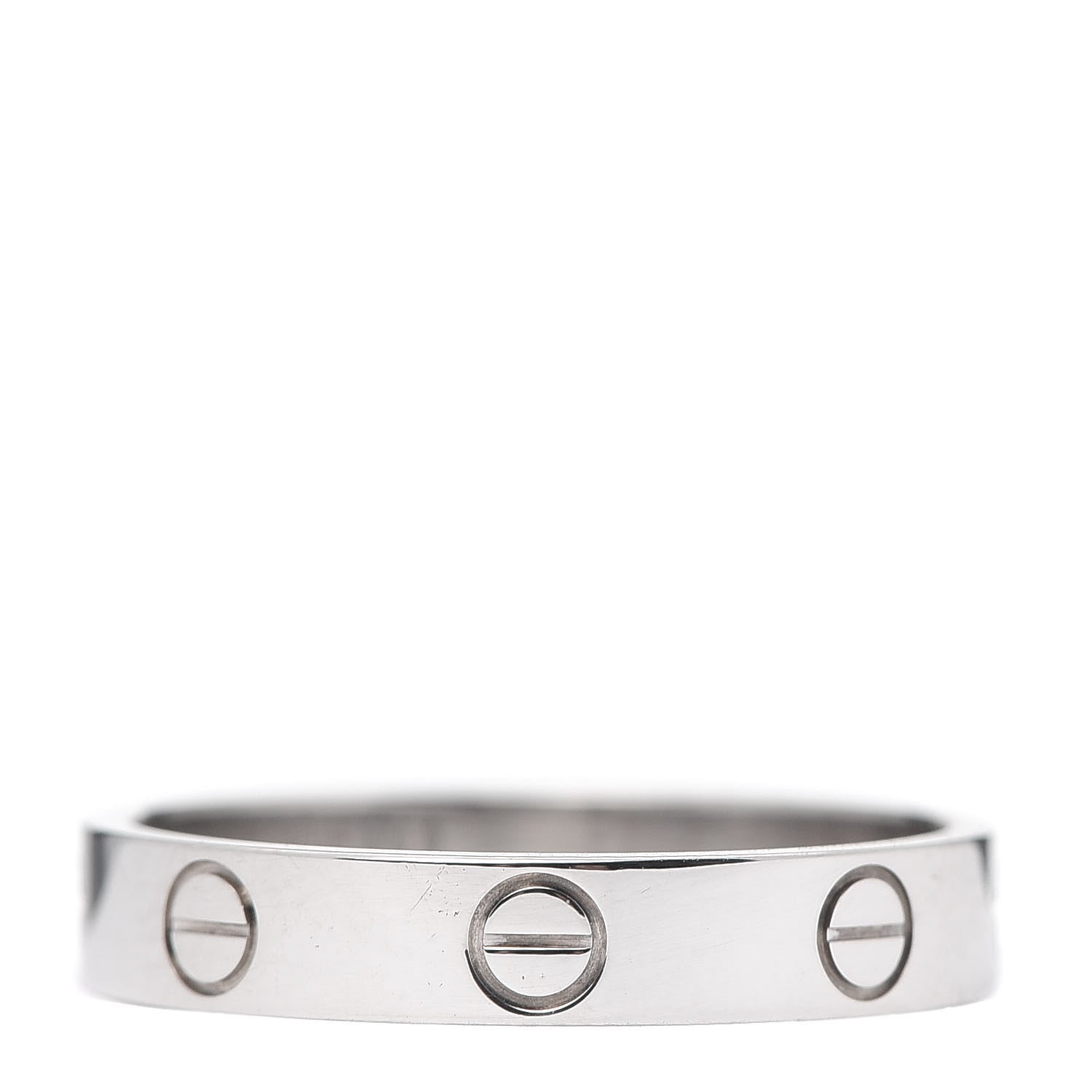 Cartier 18K White Gold 3.5mm LOVE Wedding Band Ring 55 7.25 3 of 4