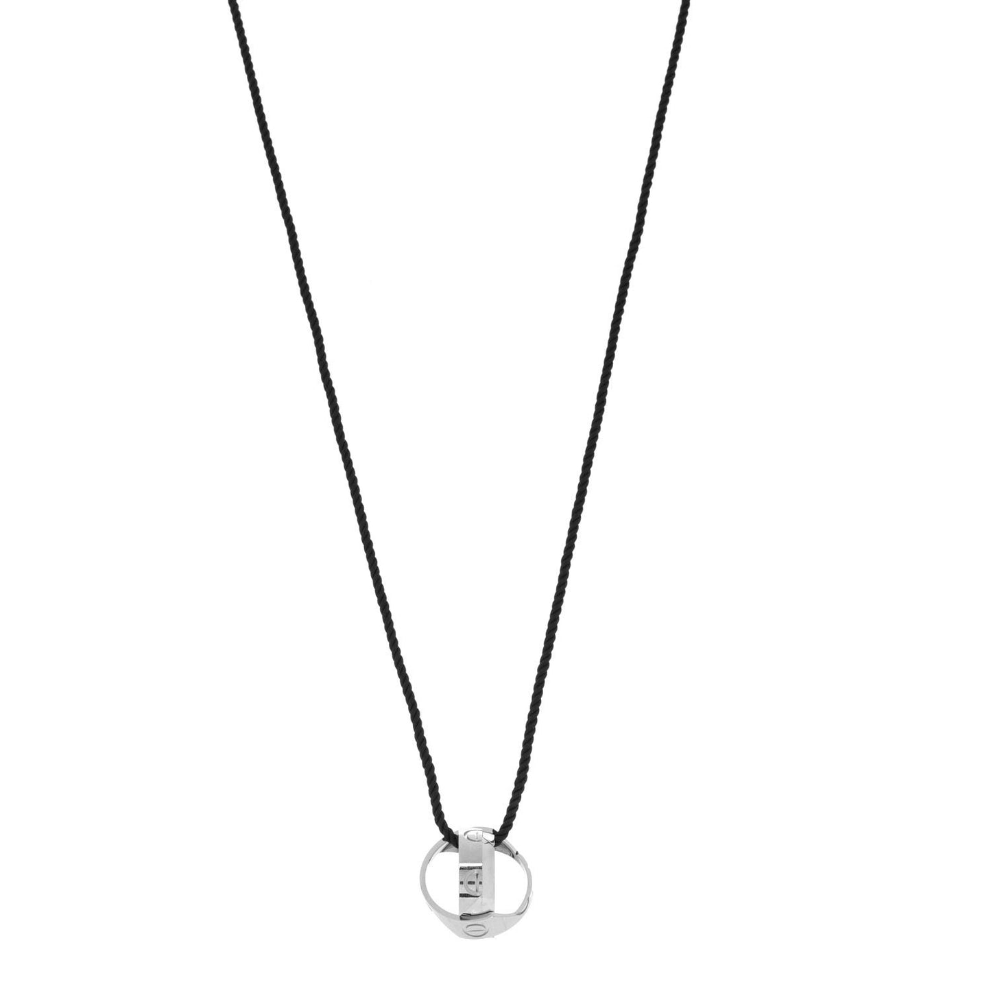 18K White Gold Cord 7mm Astro LOVE Pendant Necklace