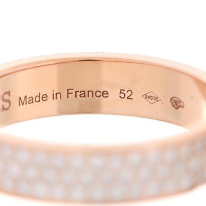 Hermes 18K Rose Gold Diamond MM Kelly Clochette Ring 52 6 6 of 7