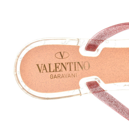 Valentino Garavani PVC Jelly Glitter Rockstud Bow Thong Sandals 40 Pink 7 of 7