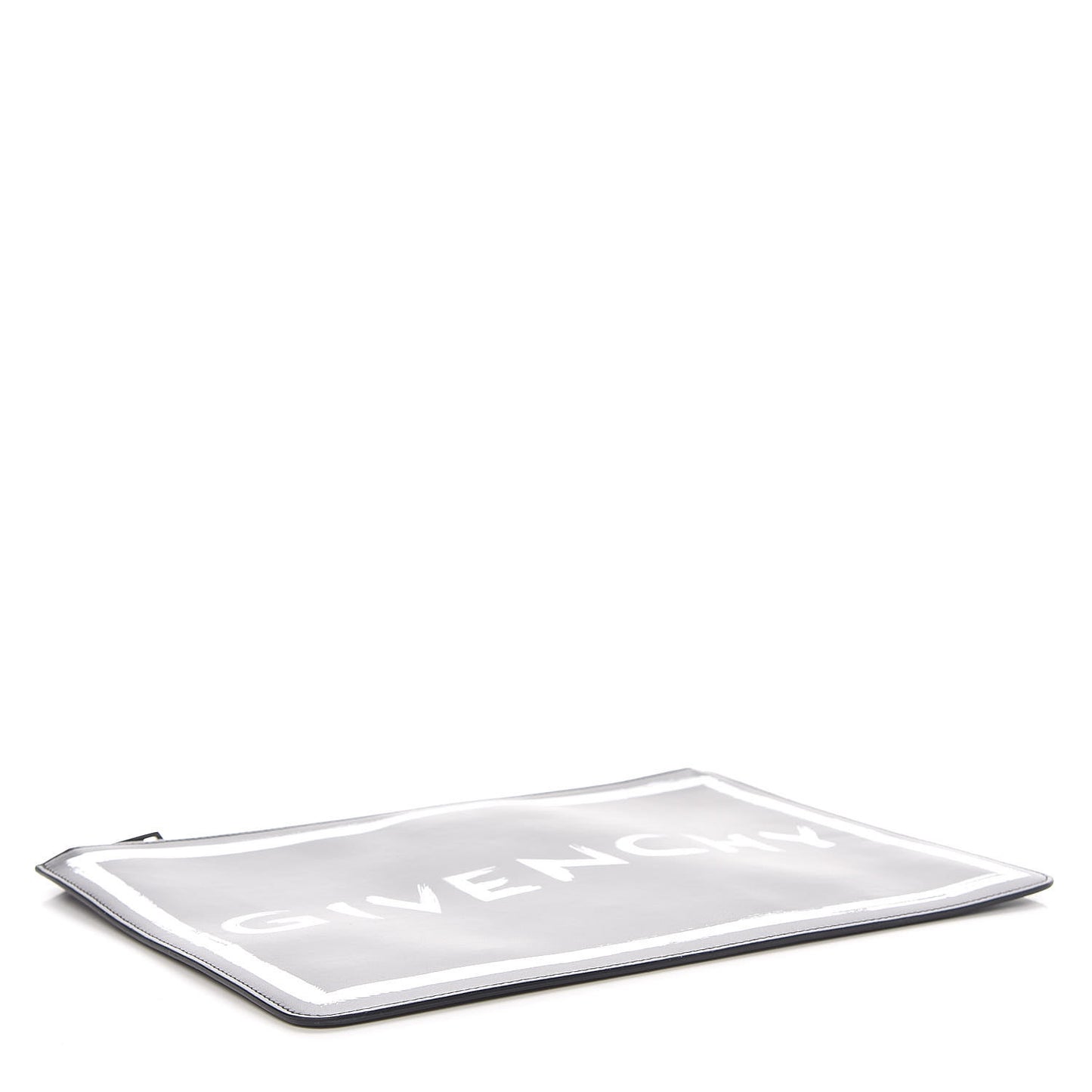 Smooth Calfskin Graffiti Paint Logo Pouch Black