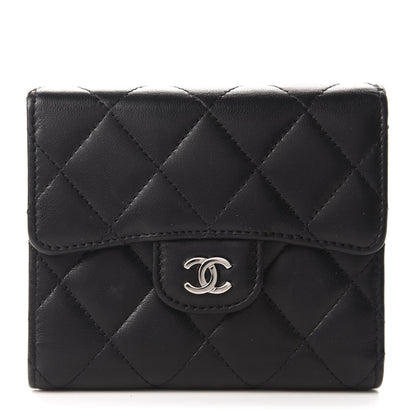 Chanel Lambskin Quilted Compact Flap Wallet Black 1 of 8