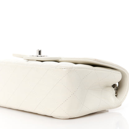 Chanel Iridescent Crumpled Calfskin Quilted Mini Rectangular Flap White 11 of 14