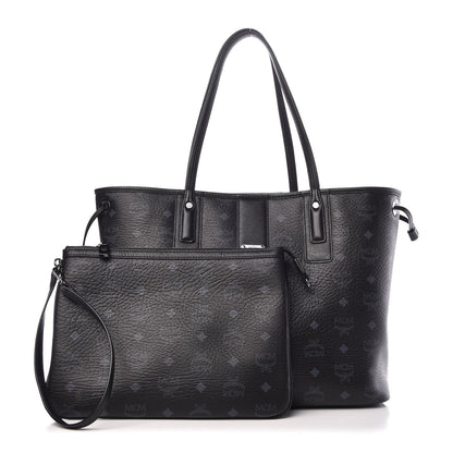 MCM Visetos Medium Liz Reversible Shopper Tote Black 1 of 14