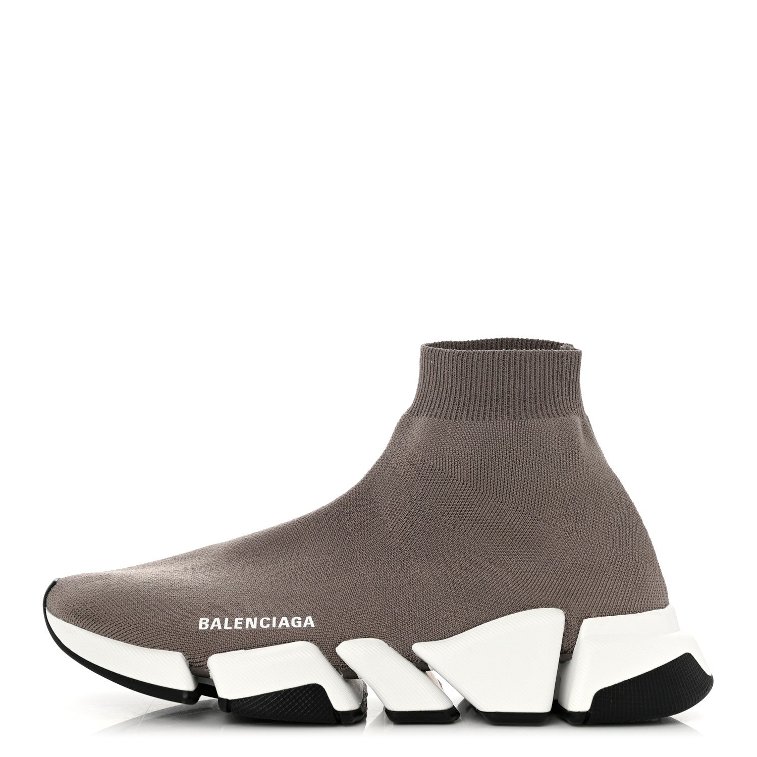 Balenciaga Technical 3D Recycled Knit Bi-Color Sole Womens Speed 2.0 Sneakers 41 Dark Beige White Black 1 of 8