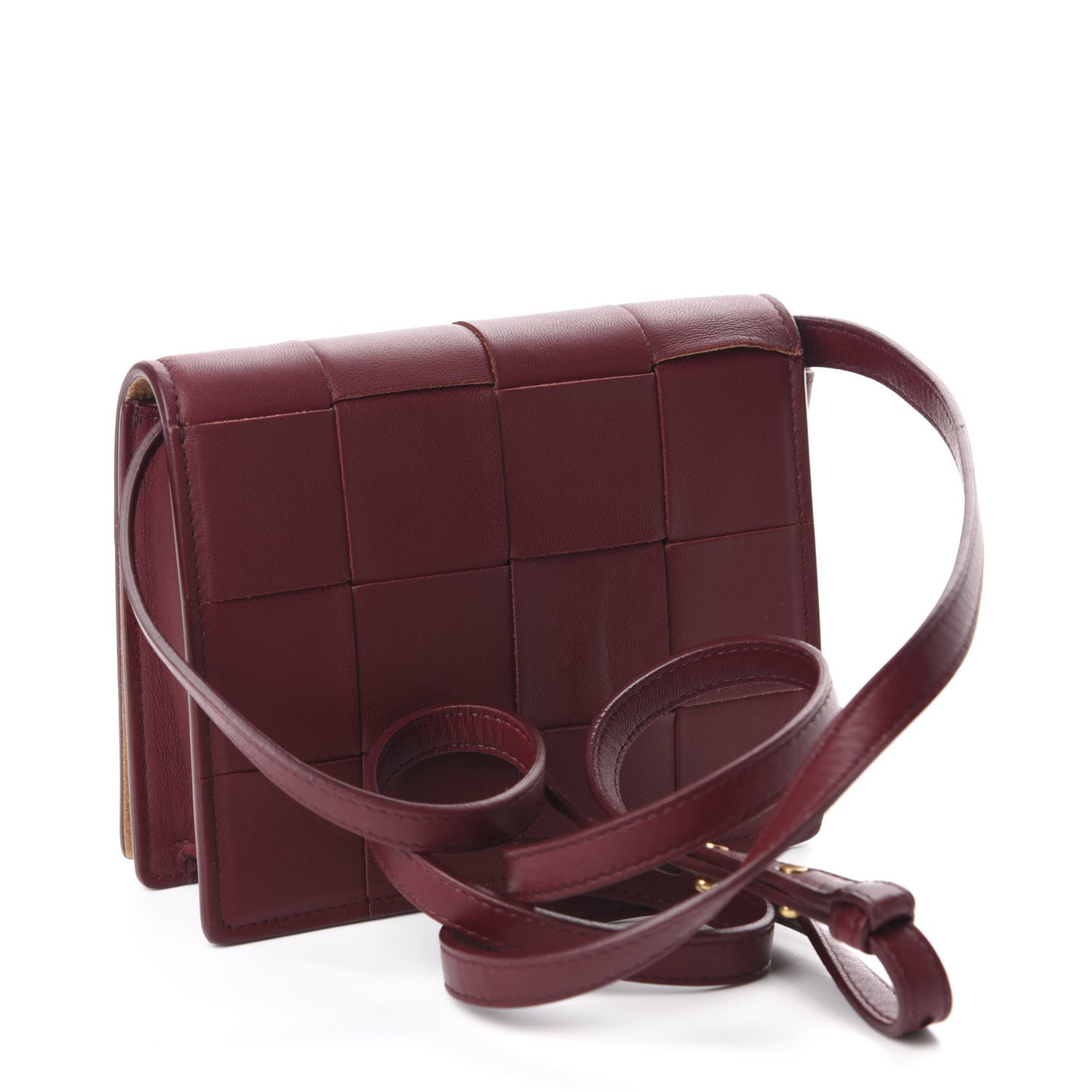 Bottega Veneta Nappa Maxi Intrecciato Mini Cassette Crossbody Bordeaux 3 of 9