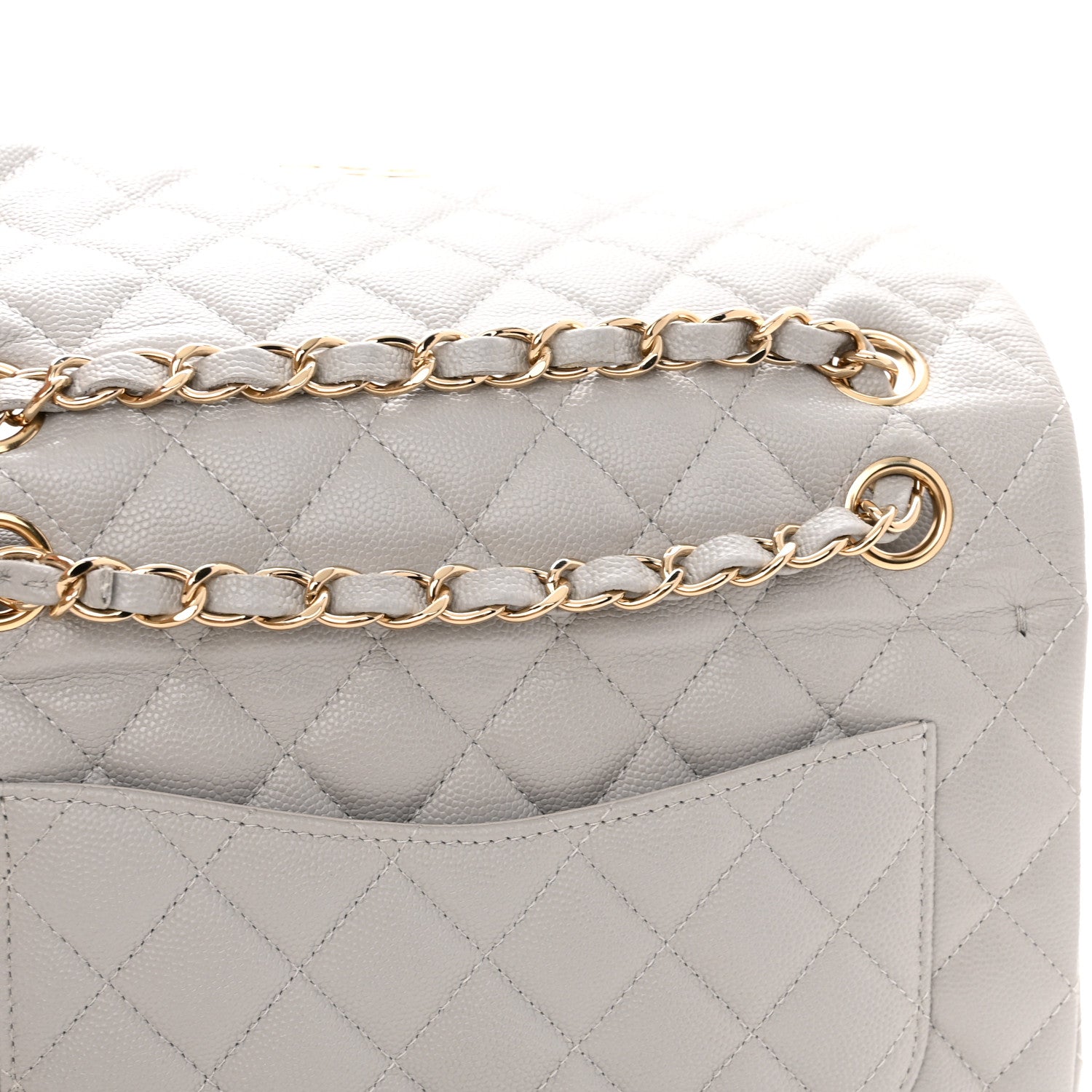 Chanel Caviar Quilted Small Double Flap Grey 13 of 13